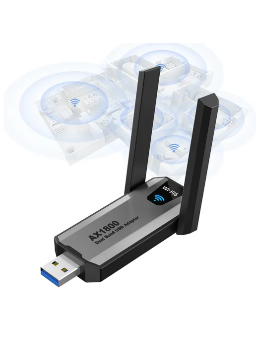 Беспроводной USB 3.0 адаптер Wi-Fi 1800М для быстрого соедин, 1800 м, фото 7