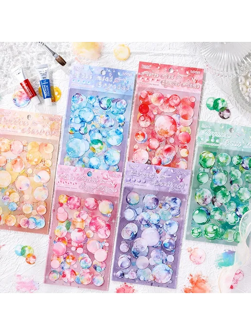 Нет бренда Наклейки пузырьки фиолетовые, 4шт, Color D, 4 шт, фото 3