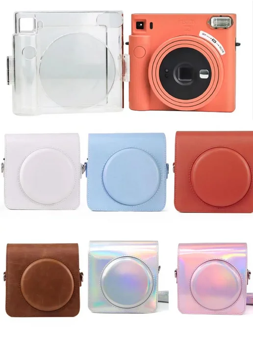 FUJIFILM Чехол прозрачный для Instax Square SQ1, оранжевый, фото 3