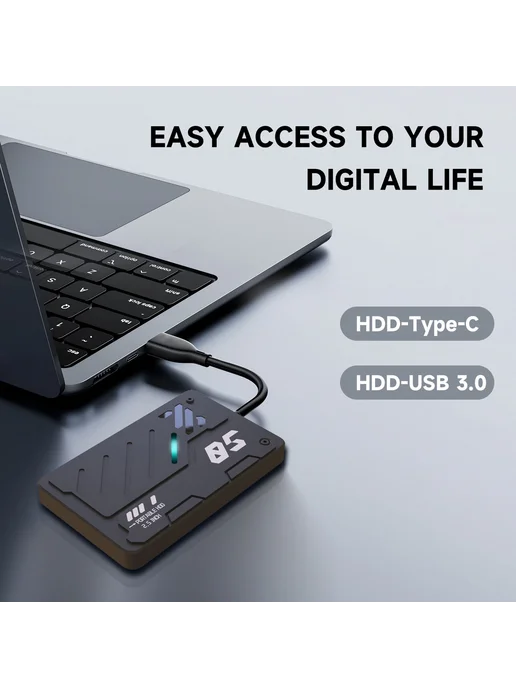 750ГГ портативный HDD Type-C RGB Mecha стиль 2,5" для ПК, вариант, фото 5