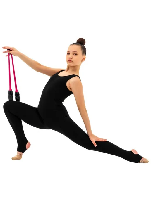 RGB (Russian Gymnastics Brand) Булавы для художественной гимнастики черные и розовые, черный, фото 5