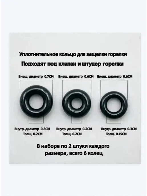 Набор уплотнительных колец для газовых горелок, вариант, фото 2