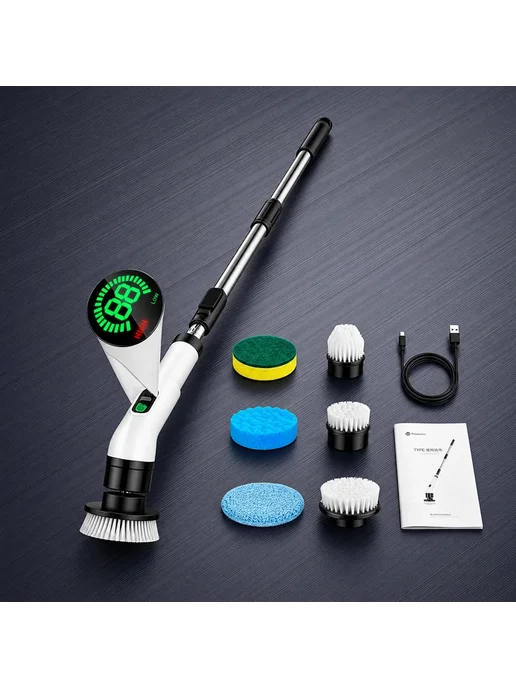 Zqoxinnova Cordless Spin Scrubber E-Clean-HyperAI, черный