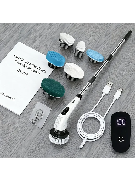 Zqoxinnova Cordless Spin Scrubber E-Clean-HyperAI, черный, фото 2