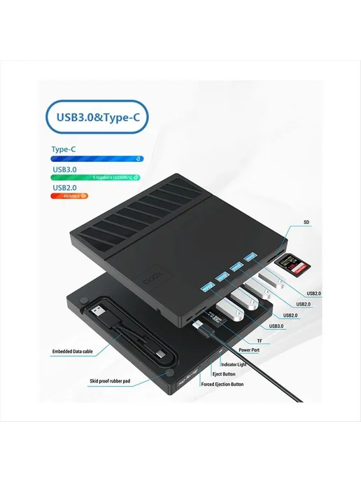 Нет бренда Внешний оптический привод USB 3.0 Type-C для Blu-Ray, вариант