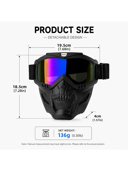 Нет бренда очки Мотоциклетная защитная маска A3 Black lens, красный, фото 7