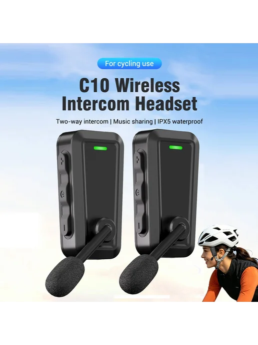 kebidumei Комплект Из 2 Беспроводных Bluetooth-гарнитур C10 С Шумопода, черный, фото 2
