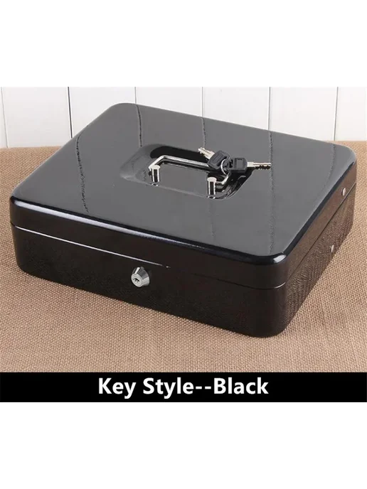 Нет бренда Металлический мини-сейф 30x24 см Password Black XL, 30x24 см