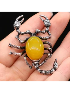 Нет бренда Броши из розового кварца и агата Yellow Jade