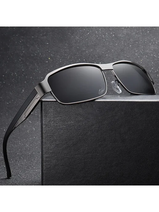 Wsz Мужские солнцезащитные очки черные 01 Black - Black, черный, фото 2