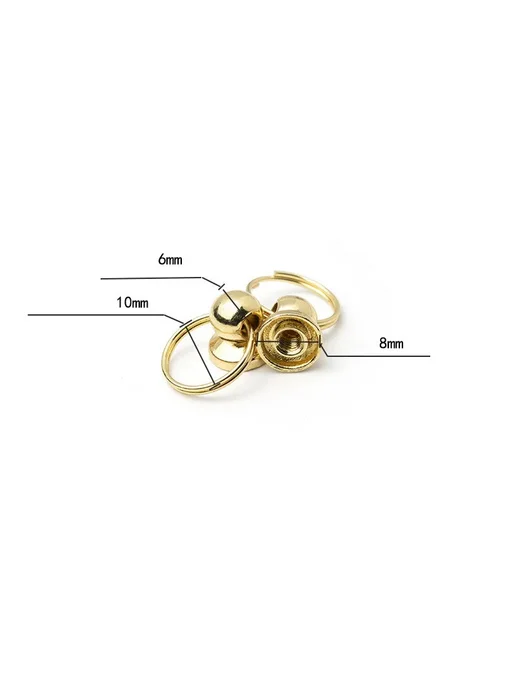 20 шт. золотые заклепки с кольцом 8mm, 20 шт