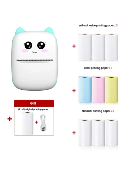 ELOUGH Термопринтер Белый, BG 9Roll Multi Paper, белый