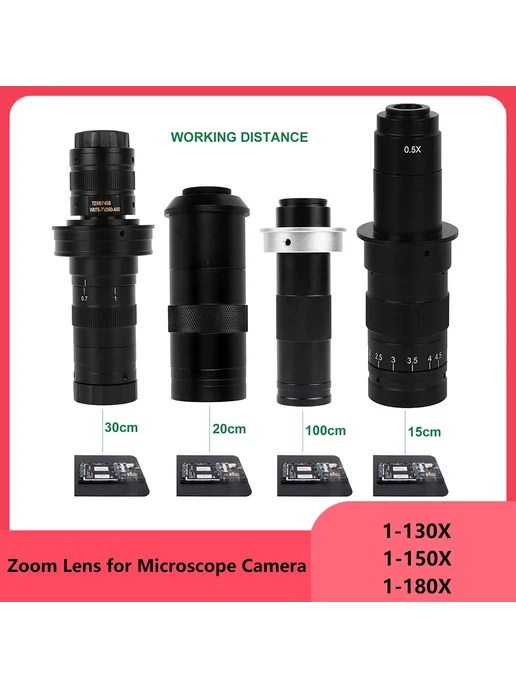 YIZHAN Объектив микроскопа 1-180X, 25мм, 50мм, вариант, фото 2