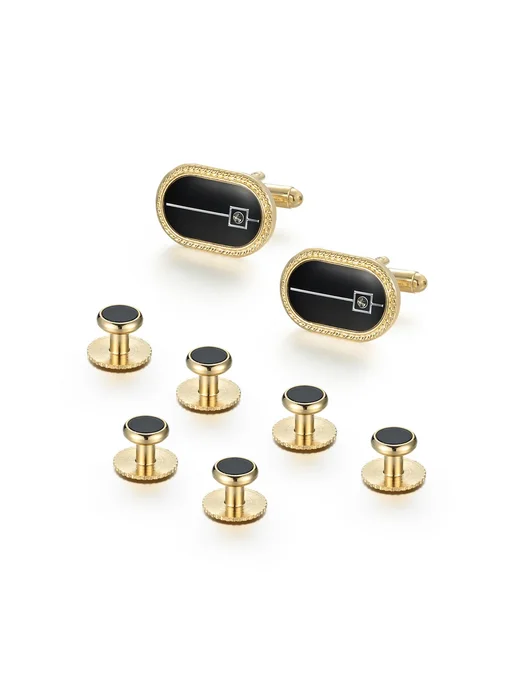 UJOY Мужские запонки и шпильки T0507023 in box, черный, фото 2