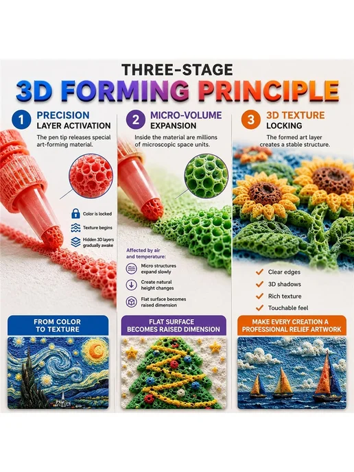 Набор для рисования 3D Puffy от Magic Popcorns Pens, вариант, фото 2