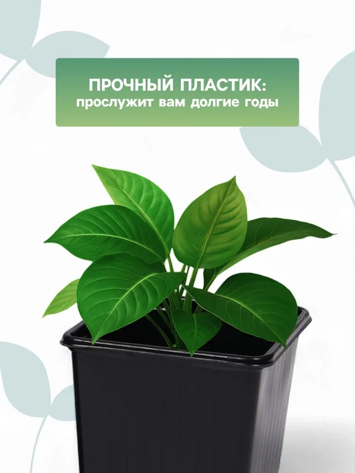 Greengo Горшок для рассады черный 180 мл 7x7x6.5 см, 100 шт, 7x7x6.5 см, 180 мл, фото 5