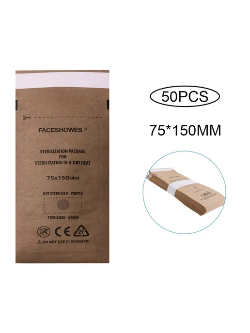Gakonp Сумки для стерилизации ногтей 75x150mm-50pcs, вариант
