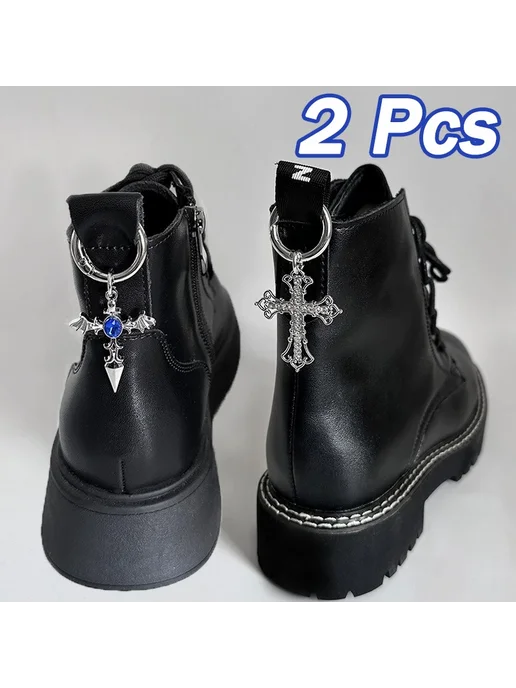 Нет бренда Ботинки черные с подвесками Style3-2Pcs, черный, фото 2