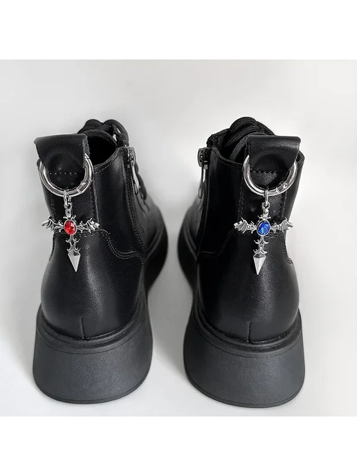 Нет бренда Ботинки черные с подвесками Style3-2Pcs, черный, фото 3