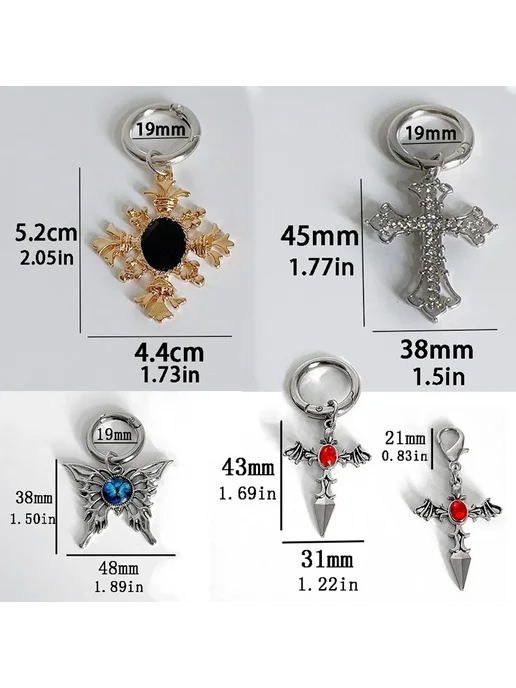 Нет бренда Ботинки черные с подвесками Style3-2Pcs, черный, фото 7