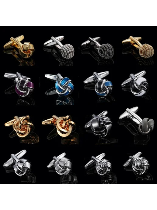 XKZM auspicious Мужские запонки черные спиральные, металл 438, черный, фото 2