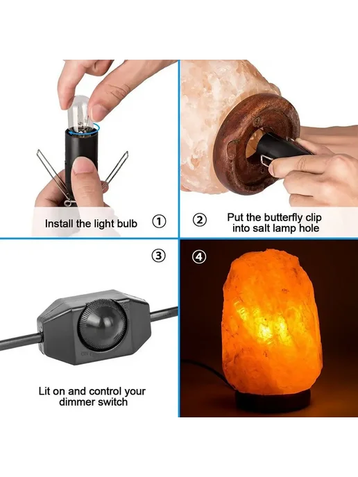 Нет бренда Основание для лампы с диммером, US plug, черный, черный, фото 5