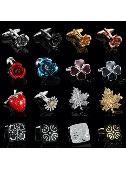 XKZM auspicious Мужские запонки черные с узором, металл 82, черный, фото 2
