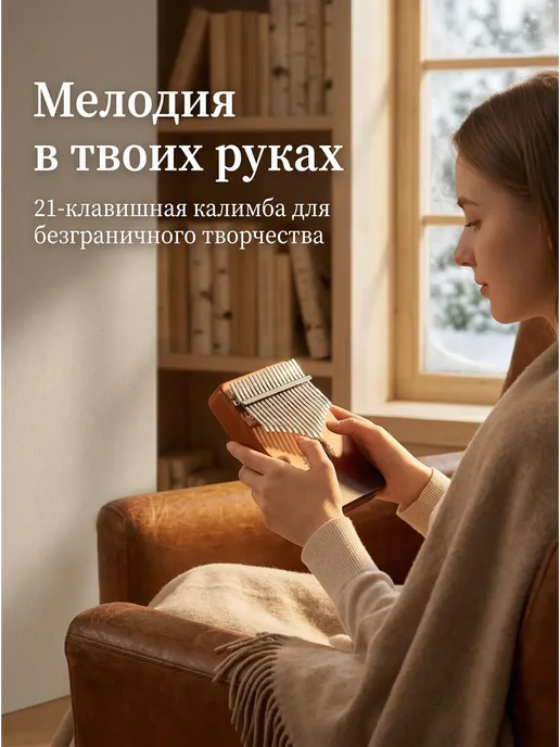 Калимба 21 нота дерево музыкальный инструмент, вариант, фото 2