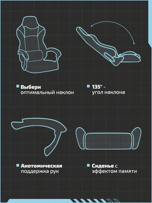 Кресло компьютерное игровое геймерское, вариант, фото 6