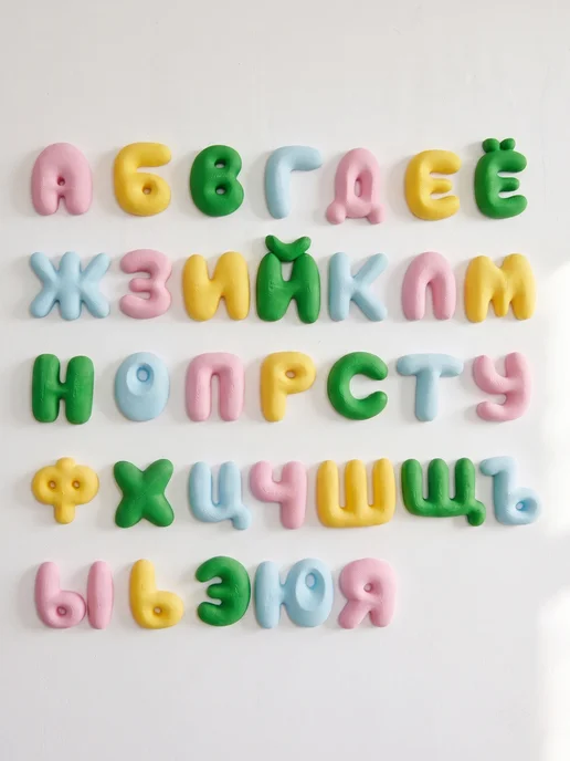 Алфавит, набор русских букв, Объемные буквы,7см, голубой, фото 5