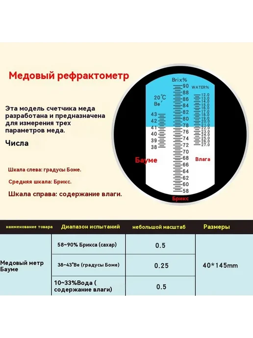 Рефрактометр для меда, вариант, фото 2