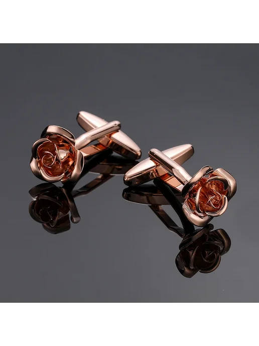 XKZM auspicious Мужские запонки с розами, металл 827, черный, фото 5