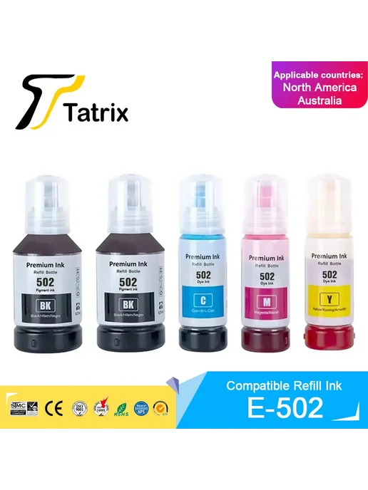 Tatrix International Чернила Tatrix 502 CMY-3Bottle для Epson, черный, фото 2