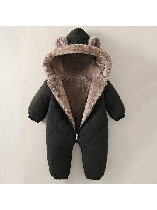bearfriends Зимний комбинезон для девочки 1-3 лет, черный, фото 2