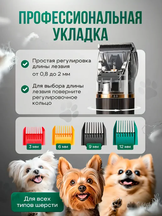 ENMY. Машинка для стрижки собак и кошек, черный, фото 2