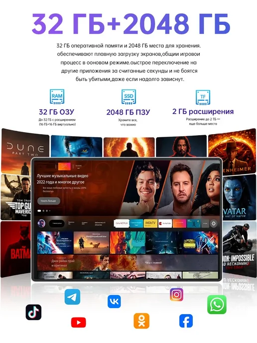 планшет 12,8″ OLED 4K—32ГБ+2ТБ, Snapdragon 8 Elite Gen 5, 32 ГБ, 2 ТБ, фото 2