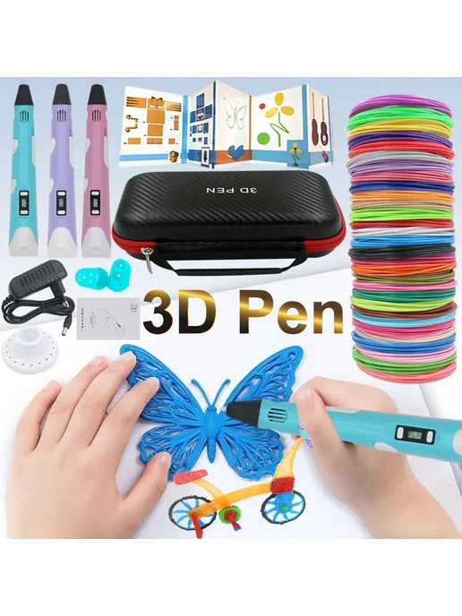 JIZHOU 3D-ручка Pink 9M PLA PLA-филамент, синий, фото 2