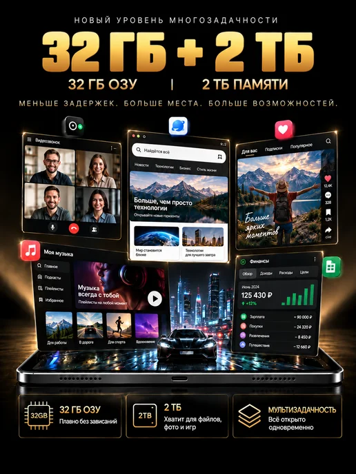 Планшет Lingbо S25+ ULTRA 16 1024 ГБ серый с клавиатурой, 1024 ГБ, фото 6