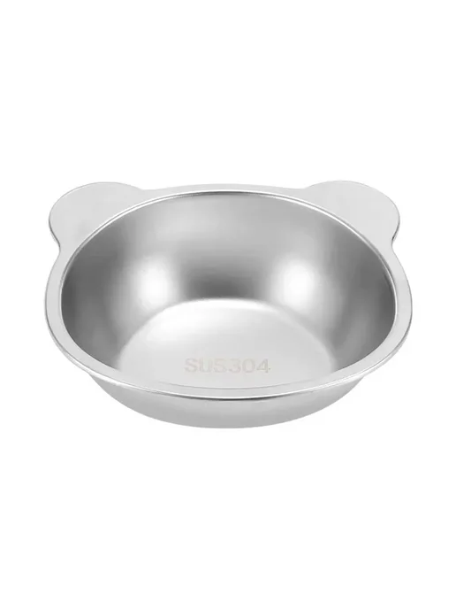 Нет бренда Приподнятая миска для кошек из нержавеющей стали 1pc Bowl, белый