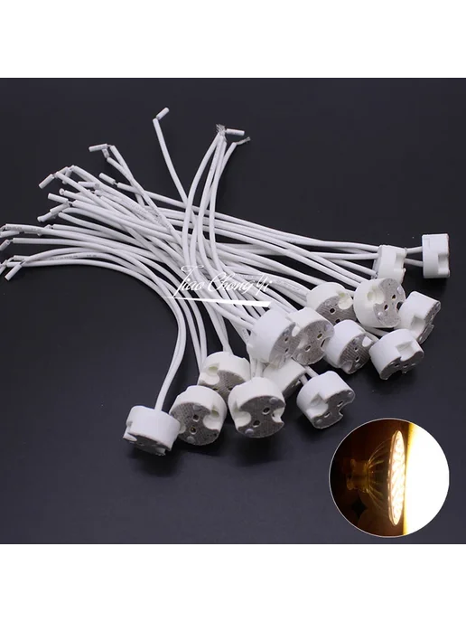 Нет бренда Керамические патроны для ламп JQ 12В-250В 20PCS, 20 шт