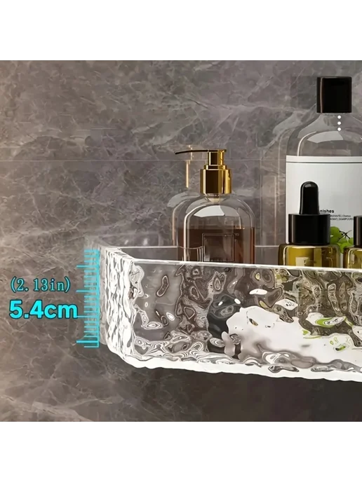 Cxbfg Угловая полка для ванной, 32x32x5.4 см, Цвет 1PC Clear Grey, 32x32x5.4 см, фото 4