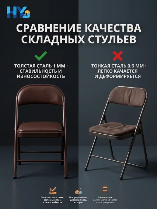 Стулья для кухни и гостиной складные мягкие со спинкой 1 шт, 1 шт, фото 7