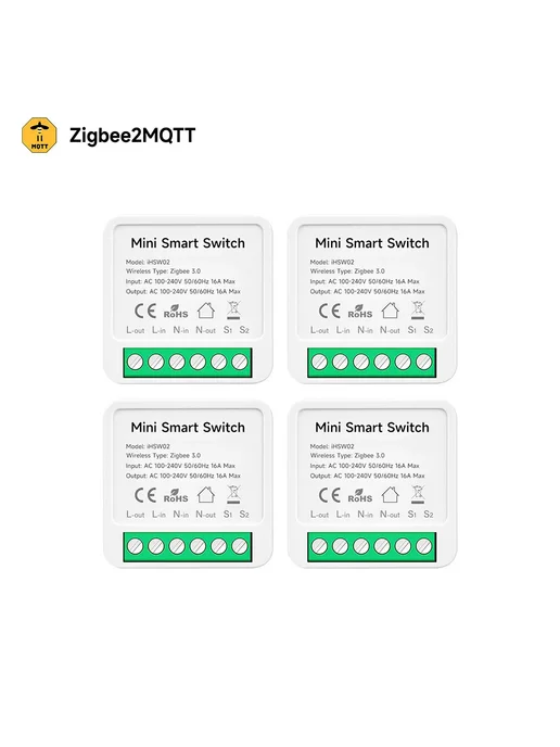 Нет бренда iHseno Smart Switch Module 4Pcs Z2M, 4 шт