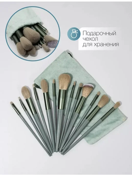Кисти для макияжа набор, черный, фото 5