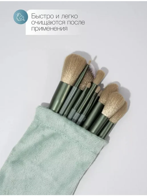 Кисти для макияжа набор, черный, фото 6