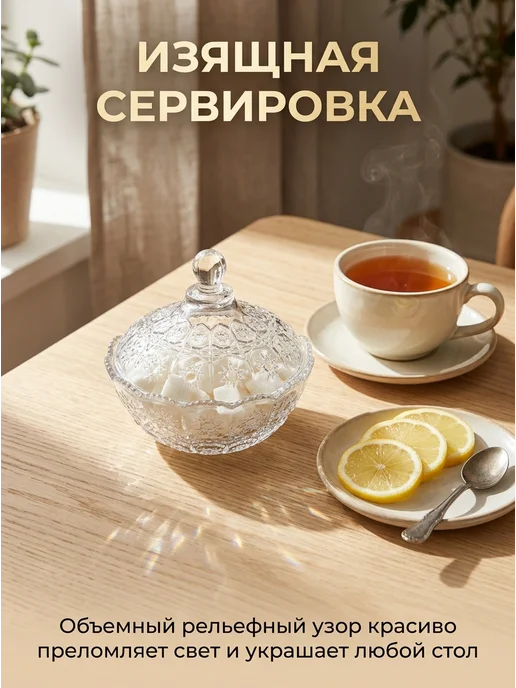 Пункт А Сахарница с крышкой стеклянная прозрачная 300 мл, 510 мл, фото 2