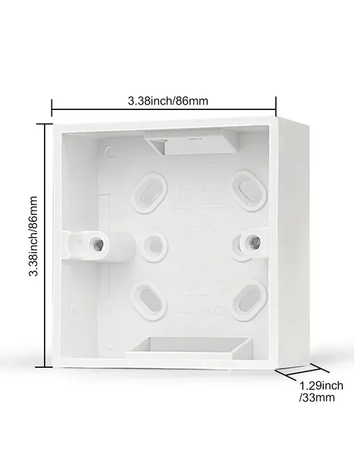 Нет бренда Коробка для выключателя ПВХ 86x172 мм, цвет 86 x 172mm, 86x86 мм