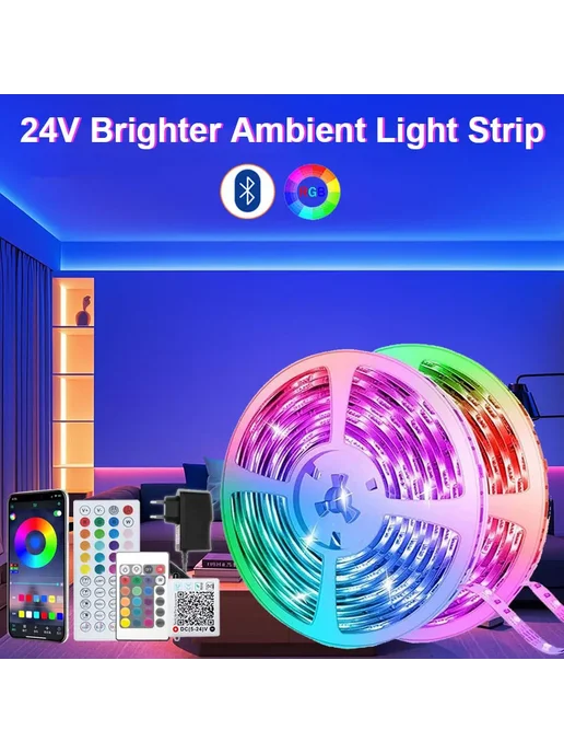 NIMIMOON RGB лента светодиодная Bluetooth 5V USB, 5M, вариант, фото 2