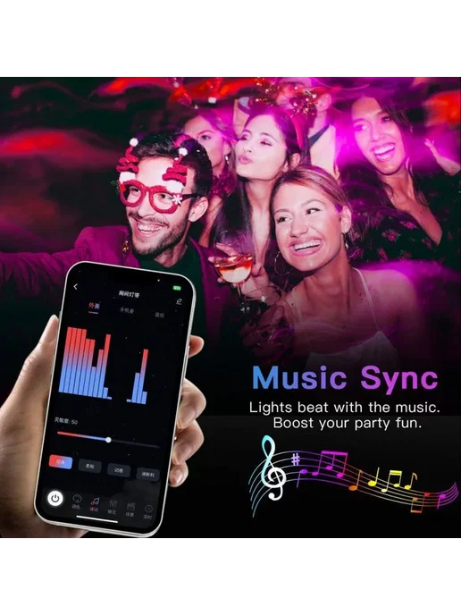 NIMIMOON RGB лента светодиодная Bluetooth 5V USB, 5M, вариант, фото 5