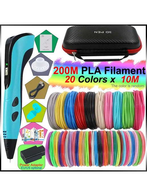 OEING 3D-ручка для детей с подсветкой США White add 36M PLA, белый, фото 2